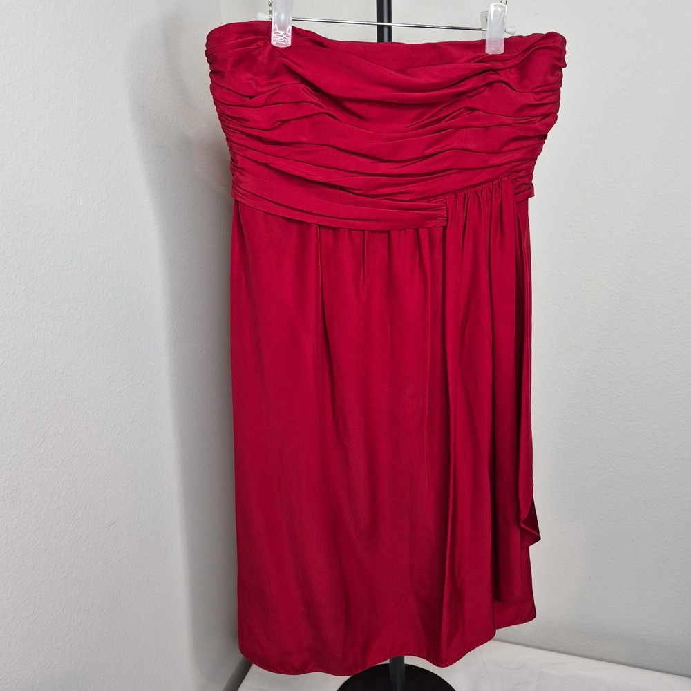 The Limited Vintage Y2K Red Strapless Ruched Cocktail Dress 6 Romantic Retro